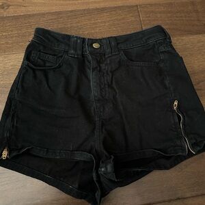 Original American Apparel super high rise shorts with zipper detailing
